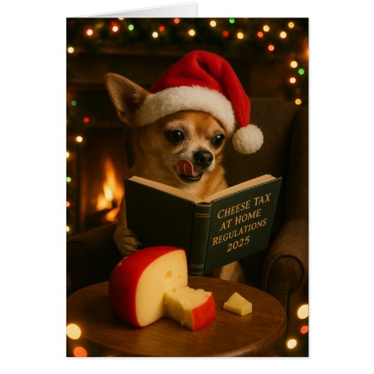 チワワの"チーズ税" クリスマスカード (正面)