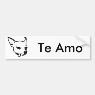 チワワのTe Amoのバンパーステッカー バンパーステッカー