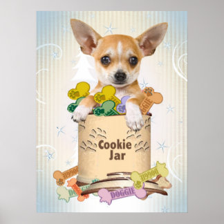 チワワはCookie Jarポスターの上に立つ ポスター