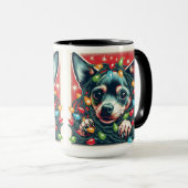 チワワもつれクリスマスライトマグカップ マグカップ (正面右)