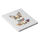 チワワよくはしゃぐ愛らしいおもしろい動物カラフルペット ノートパッド (アングル)