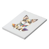 チワワよくはしゃぐ愛らしいおもしろい動物カラフルペット ノートパッド (回転)