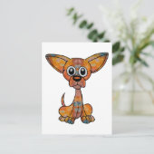 チワワろうけつ染め ポストカード (スタンド正面)