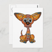 チワワろうけつ染め ポストカード (正面/裏面)