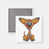 チワワろうけつ染め マグネット (正面/裏面)