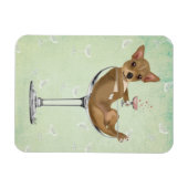 チワワをカクテルグラスに マグネット (横)