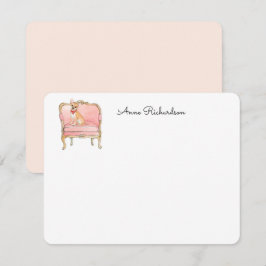 チワワイラストレーションカスタムフラットサンキューカード サンキューカード