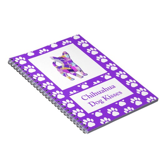 チワワキスかわいいドッグシルエットPPY&B ノートブック (右側)