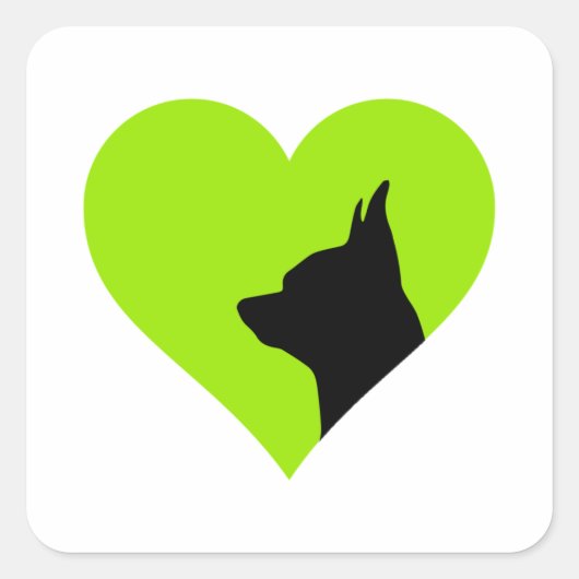チワワクラシックー丸ステッカー スクエアシール (正面)