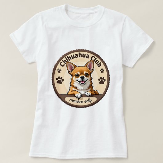チワワ'クラブ – メンバーのみ' Tシャツ (デザイン正面)