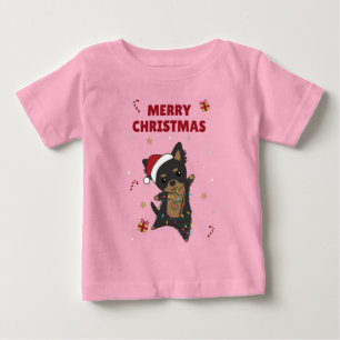 チワワクリスマスドッグウィンターアニマルズドッグズベビーT-S ベビーTシャツ