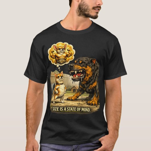チワワサイズは精神状態 面白い犬 Tシャツ (正面)