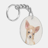 チワワズ絵画キュートオリジナルドッグアート キーホルダー (正面左)