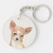 チワワズ絵画キュートオリジナルドッグアート キーホルダー (裏面)