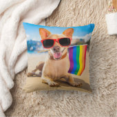 チワワドッグアットザビーチ クッション (ブランケット)
