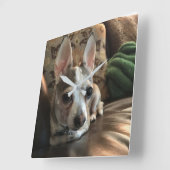 チワワドッグウォールクロック スクエア壁時計 (傾斜)