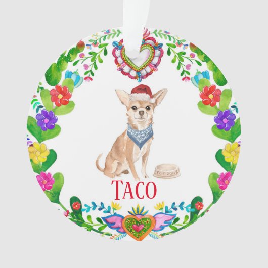チワワドッグクリスマス オーナメント (正面)