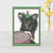 チワワハッピーバースデーカード カード (黄色い花)