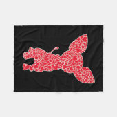 チワワハートドッグパピー恋人 フリースブランケット (正面(横))