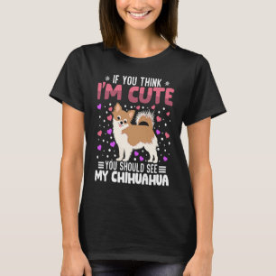 チワワハートバレンタインデー動物のための女性 Tシャツ
