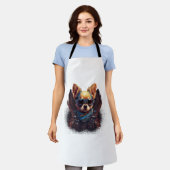 チワワバイクもしくは自転車に乗る人モトキュレライディングドッグパパ エプロン (着用した状態)