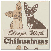 チワワパターンとの睡眠 ファブリック (クローズアップ)