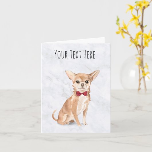 チワワパーソナライズされたグリーティングカード カード (黄色い花)