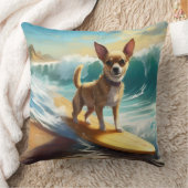 チワワビーチサーフィン絵画ズ クッション (ブランケット)