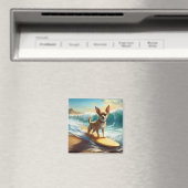 チワワビーチサーフィン絵画ズ マグネット (インサイチュ (食洗機))