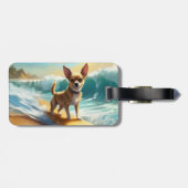 チワワビーチサーフィン絵画ズ ラゲッジタグ (裏面横)