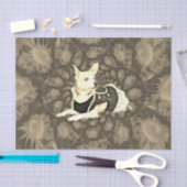 チワワフローラヴィンテージセピアデカップドッグアート 薄葉紙 (クラフト)