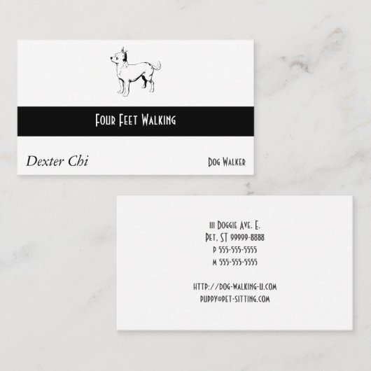 チワワペットドッグ 名刺 (正面/裏面)