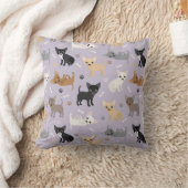 チワワボーンズアンドポーズパープル装飾用クッション クッション (ブランケット)