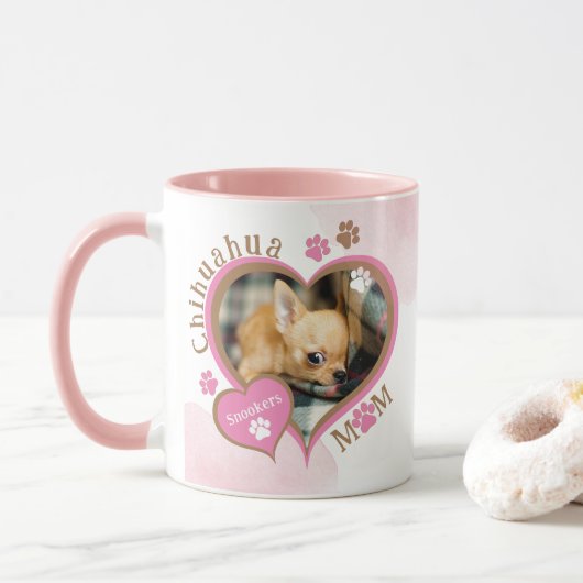 チワワママの名入れ写真マグカップ マグカップ (ドーナツ)