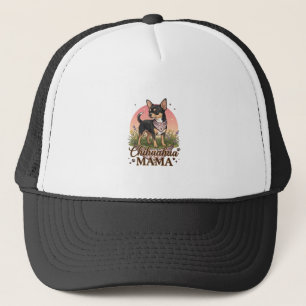 チワワママ犬ピンクフラワーバンダナ_1 キャップ