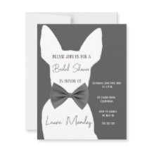 チワワモダンドッグブライダルシャワー招待