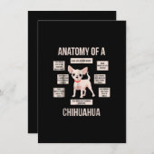 チワワワ子犬の贈おもしろいり物の解剖 サンキューカード (正面/裏面)