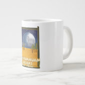 チワワン砂漠の漫画旅行ポスター ジャンボコーヒーマグカップ (正面右)