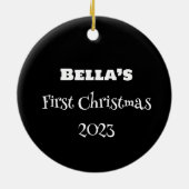 チワワ初めてのクリスマス セラミックオーナメント (裏面)