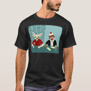 チワワ及びソックス猿 Tシャツ