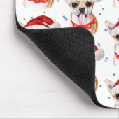 チワワ品種の水の色の犬のパターンのクリスマス マウスパッド (コーナー)