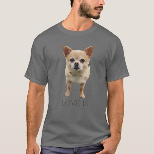 チワワ女性男性キッズ犬ママパパ愛は犬G Tシャツ (正面)