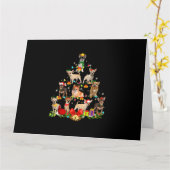 チワワ好きな人のプレゼント チワワの木のクリスマス ライト カード (黄色い花)