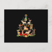 チワワ好きな人のプレゼント チワワの木のクリスマス ライト シーズンポストカード (正面)