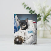 チワワ宇宙飛行士はがき ポストカード (スタンド正面)