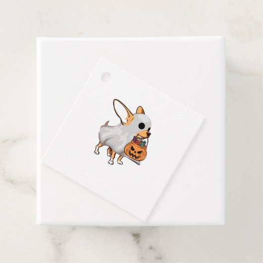 チワワ幽霊パンプキンハロウィンシャツ フェイバータグ (インサイチュ)