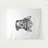 チワワ建築ワーカー建築 タペストリー (正面(横))