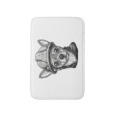 チワワ建築ワーカー建築 バスマット (正面縦)