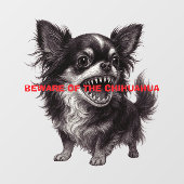 チワワ徴候に注意おもしろい ウィンドウサイン (シート)