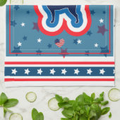 チワワ愛国赤白と7月4日 キッチンタオル (折り畳み)